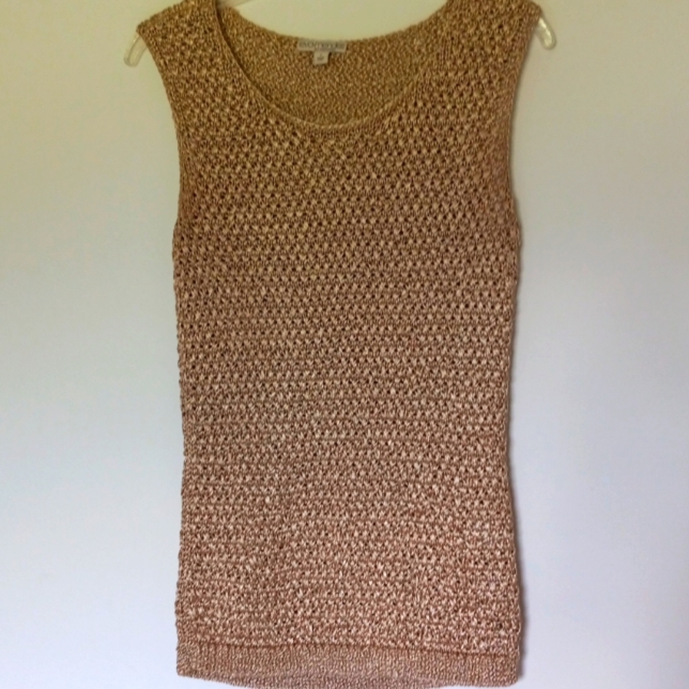 SWEATER CROCHETED TOP in a Camel Color by Eve Mendes Size Small